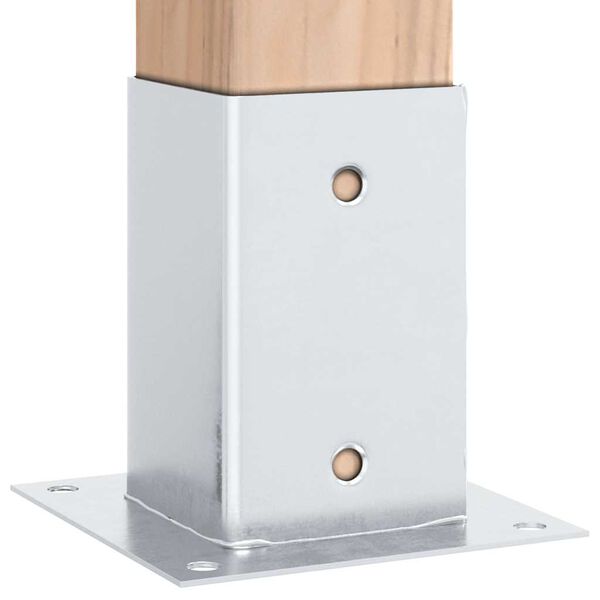 vidaXL Bases de poste quadradas 12 pcs prata 81x81 mm a&ccedil;o galvanizado