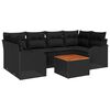 vidaXL Conjunto de Sof&aacute; de Jardim 7 unid. Preto vime PE