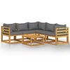 vidaXL 6 pcs conjunto lounge de jardim c/ almofad&otilde;es ac&aacute;cia maci&ccedil;a