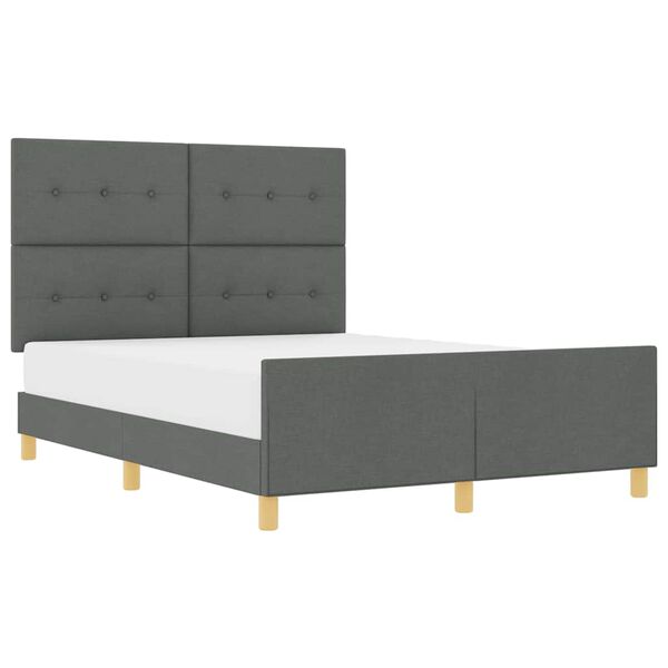 vidaXL Estrutura da Cama Cinzento escuro 160 x 200 cm tecido