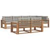 vidaXL Conjunto de Sof&aacute;s para Exterior 7 pcs Natural e Cinzento-Claro