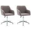 vidaXL Cadeiras de jantar girat&oacute;rias 2 pcs tecido cinzento-acastanhado