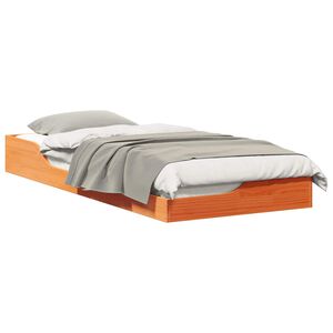 vidaXL Estrutura da Cama Marrom Cera 100 x 210 cm