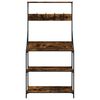 vidaXL Estante c/ ganchos 4 prateleiras deriv. madeira carvalho fumado