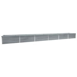 vidaXL Canteiro elevado jardim a&ccedil;o galvanizado 600x80x45 cm cinzento