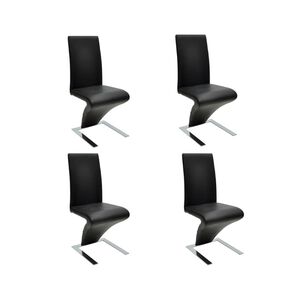 vidaXL Cadeiras de jantar 4 pcs couro artificial preto