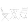 vidaXL Conjunto Bistro de Jardim 3 pcs Branco A&ccedil;o
