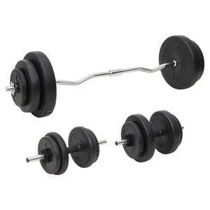 vidaXL Barras e halteres com discos 60 Kg