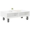 vidaXL Mesa Lateral com Rodas Branco 90 x 50 x 30 cm