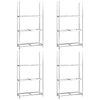 vidaXL Unidades 3 prateleiras p/ pneus 4pcs 110x40x200 cm a&ccedil;o prateado