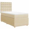 vidaXL Cama com molas/colch&atilde;o 80x200 cm tecido cor cr&egrave;me