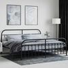 vidaXL Estrutura de cama com cabeceira e p&eacute;s 200x200 cm metal preto