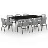 vidaXL 9 pcs conjunto de jantar para jardim cinzento