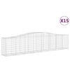 vidaXL Cestos gabi&atilde;o arqueados 15pcs 400x50x80/100cm ferro galvanizado