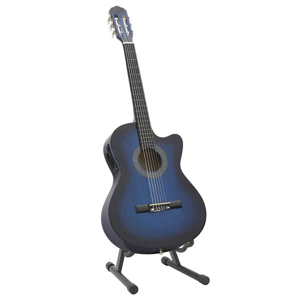 vidaXL 12 pcs conjunto de guitarra com equalizador e 6 cordas azul