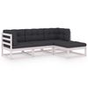 vidaXL 4 pcs conjunto lounge de jardim c/ almofad&otilde;es pinho maci&ccedil;o