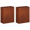 vidaXL Vaso de Jardim 2 unid. Ferro Enferrujado 40 x 20 x 40 cm