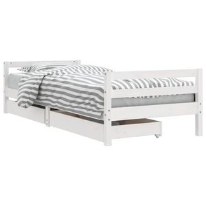 vidaXL Estrutura cama infantil c/ gavetas 80x200cm pinho maci&ccedil;o branco