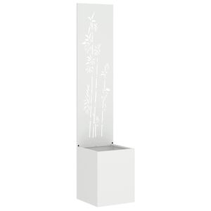 vidaXL Tela de Privacidade para Jardim Floral Branco 32 x 150 cm