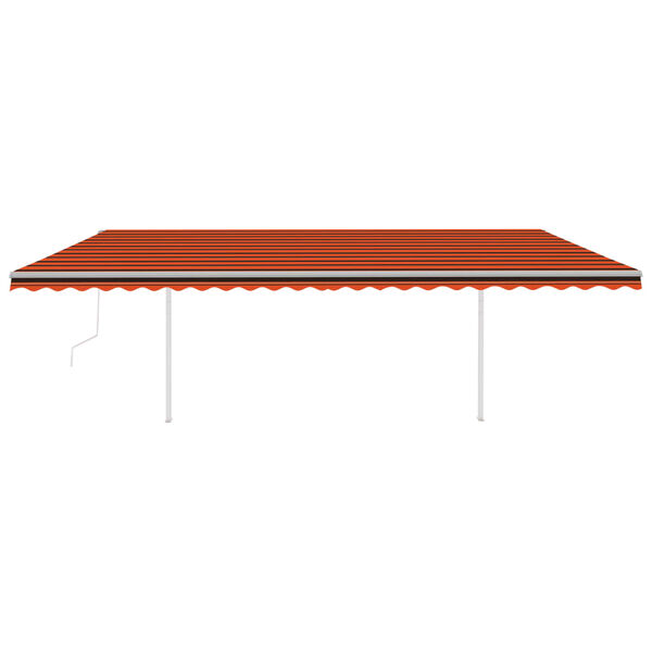 vidaXL Toldo autom. c/ LED e sensor de vento 6x3,5 m laranja/castanho