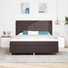 vidaXL Cama Box com colch&atilde;o Marrom Escuro 180 x 200 cm tecido