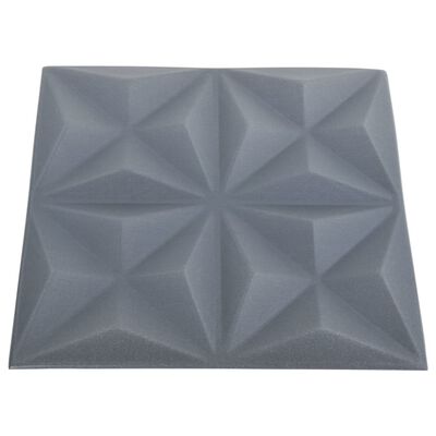 vidaXL Painéis de parede 3D 24 pcs 50x50 cm 6 m² origami cinzento
