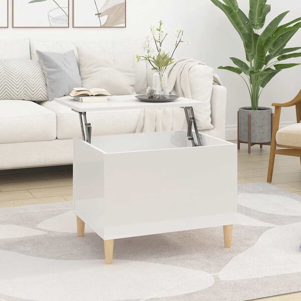 vidaXL Mesa centro 60x44,5x45 cm derivados de madeira branco brilhante