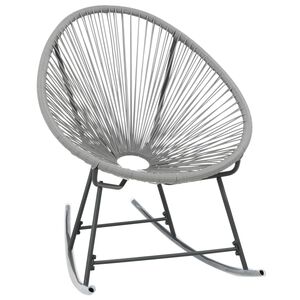 vidaXL Cadeira de baloi&ccedil;o lua de jardim vime PE cinzento