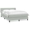 vidaXL Cama com molas/colch&atilde;o 140x210 cm veludo cinzento-claro