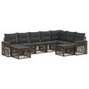 vidaXL Conjunto de Sof&aacute; de Jardim 9 pcs Cinza e Cinza Escuro vime PE