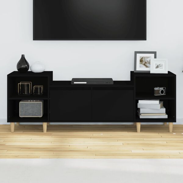 vidaXL M&oacute;vel de TV 160x35x55 cm derivados de madeira preto