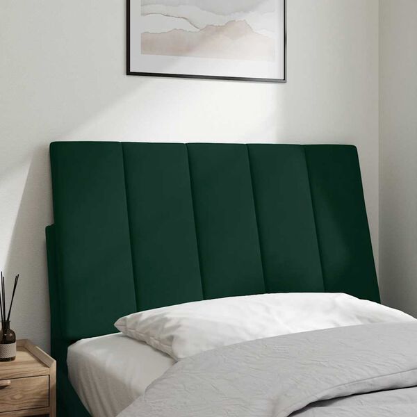 vidaXL Almofad&atilde;o de cabeceira Hanko 80 cm veludo verde-escuro