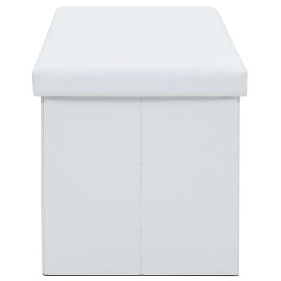 vidaXL Banco de arrumação dobrável couro artificial 110x38x38 cm branco