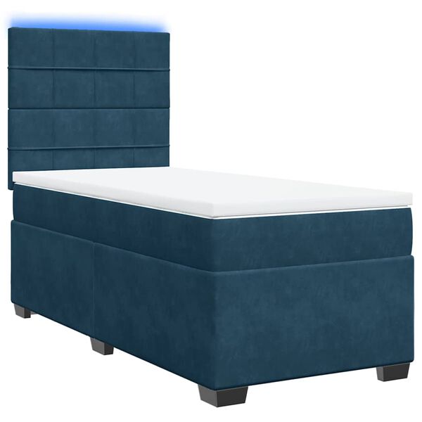 vidaXL Cama boxspring com colch&atilde;o 80x200 cm veludo azul