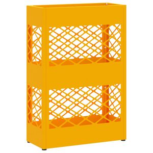 vidaXL Suporte de Guarda-Sol amarelo mostarda 28 x 12 x 41 cm A&ccedil;o