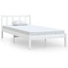 vidaXL Estrutura de cama solteiro 90x190 cm pinho maciço branco