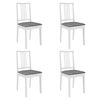 vidaXL Cadeiras de jantar com almofad&otilde;es 4 pcs madeira maci&ccedil;a branco