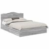 vidaXL Cama com Armazenamento com gaveta Cinza Sonoma 160 x 200 cm