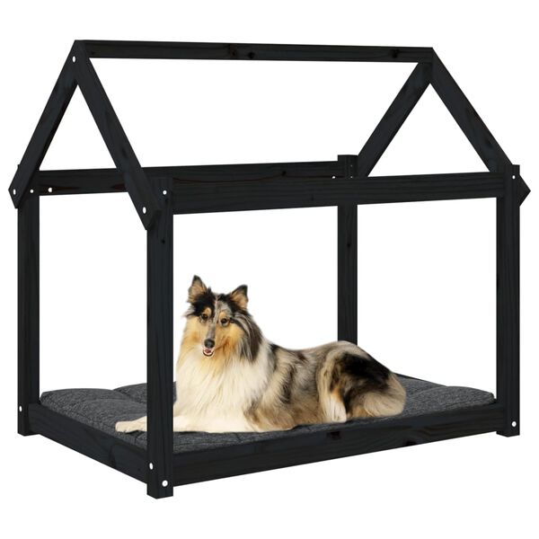vidaXL Cama para c&atilde;es 101x70x90 cm madeira de pinho preto