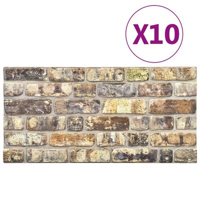 vidaXL Painéis de parede 3D design tijolos multicoloridos 10 pcs EPS