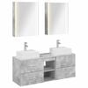 vidaXL Conjunto de M&oacute;veis para Banheiro 5 pcs Cinzento Cimento