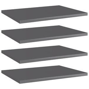 vidaXL Prateleiras para estante 4 pcs 40x30x1,5cm contraplacado cinza