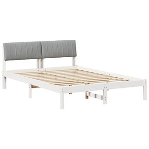 vidaXL Estrutura da cama Branco e cinza claro 140 x 190 cm