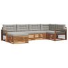 vidaXL Conjunto de Sof&aacute;s para Exterior 6 pcs Cinza Natural e Claro
