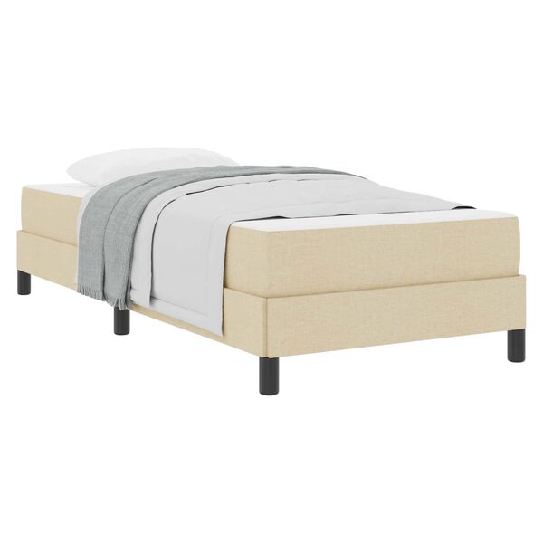 vidaXL Cama Box com colch&atilde;o Creme 90 x 200 cm tecido