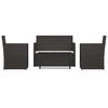 vidaXL 4 pcs conjunto lounge de exterior c/ almofad&otilde;es vime PE preto