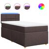 vidaXL Cama com molas/colch&atilde;o 90x190 cm tecido castanho-escuro