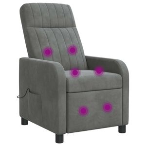 vidaXL Recliner de Massagem Cinzento-Escuro Veludo (V)