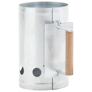 vidaXL Chamin&eacute; de acender carv&atilde;o p/ churrasqueiras a&ccedil;o galvanizado