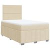 vidaXL Cama boxspring com colchão 120x190 cm tecido cor creme